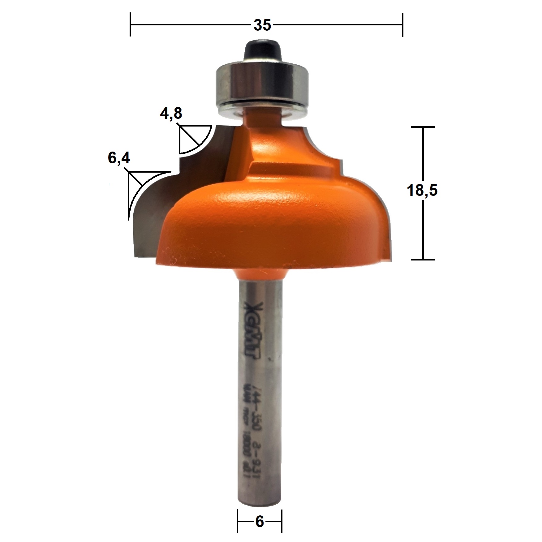 Fresa para Moldura HW Ø35x4,8/6,4mm - marca CMT - Cód. 744.350.11